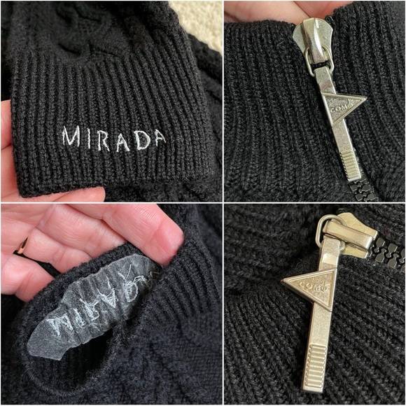 Vintage Como Sport Merino Wool Cable Knit Full Zip Sweater Mirada Made in Italy - Picture 7 of 16
